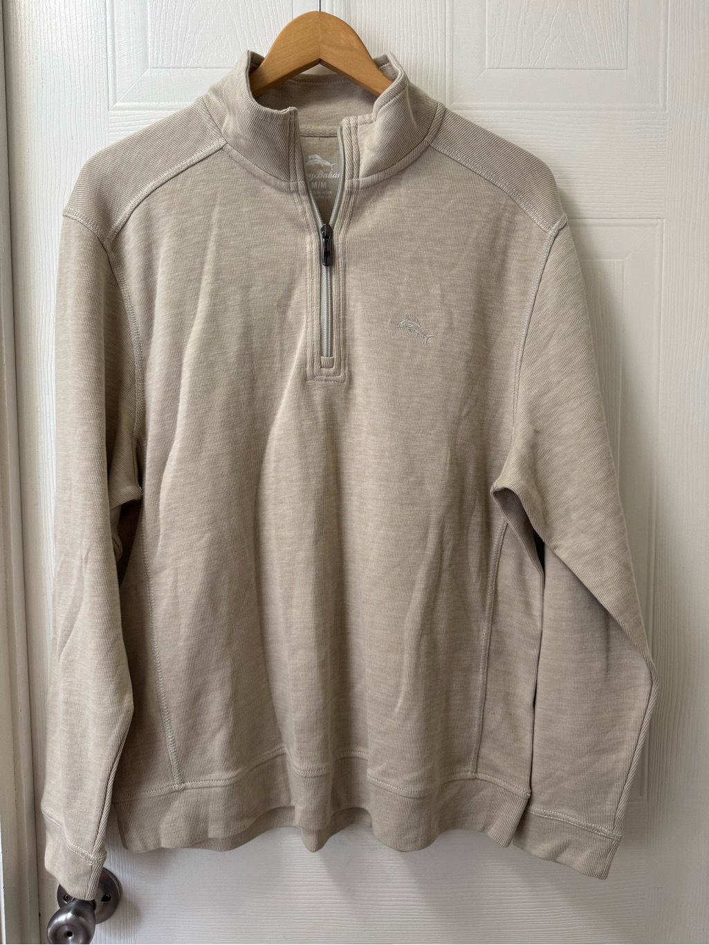 Tommy Bahama Men's Beige Half-Zip Sweater